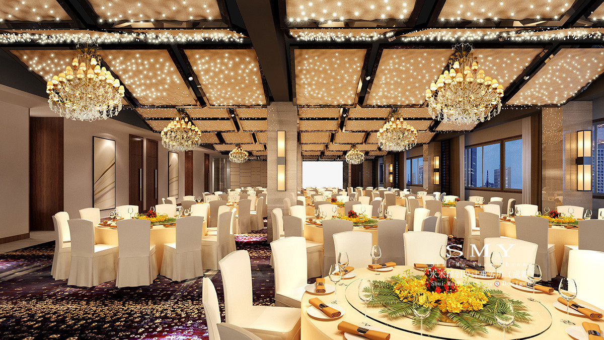 酒店宴會廳設計，室內設計效果圖