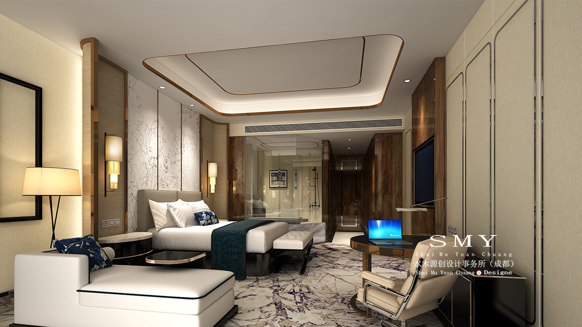 精品酒店豪華單人間設計，酒店客房案例圖