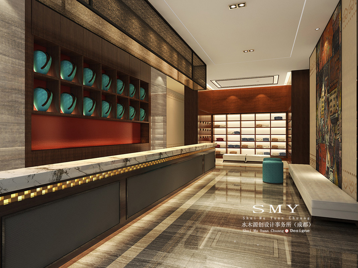 酒店客人物品存放區域，服務管理柜臺區域