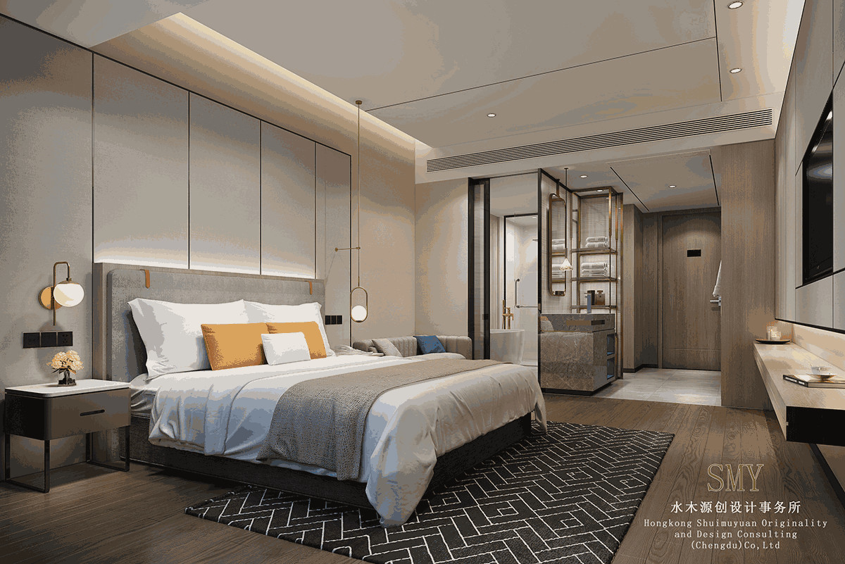 酒店客房設計效果圖，壹品壹號酒店客房裝飾效果圖