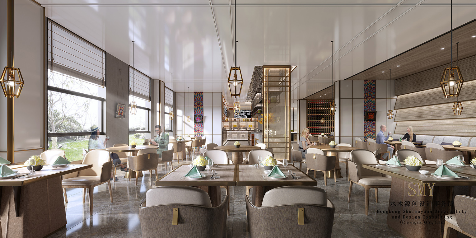 酒店餐廳設(shè)計(jì)裝飾圖，裝飾方案